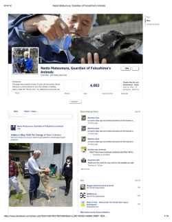 Naoto Matsumura, Guardian of Fukushima`s Animals
