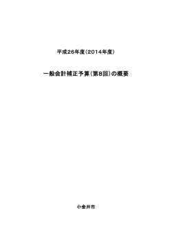 一般会計補正予算（第8回）の概要