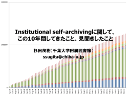 Institutional self-archivingに関して、 この10年間してきたこと、見聞き