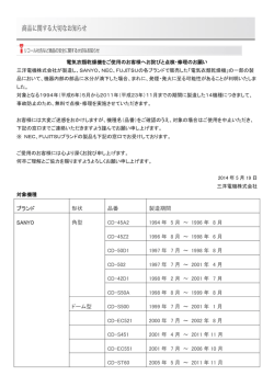 ブランド 形状 品番 製造期間 SANYO 角型 CD