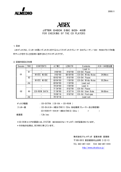 JITTER CHECK DISC SCD&minus;4003 FOR CHECKING OF THE CD