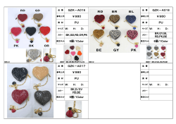 GZK－A018 ￥980 PU GZK－A016 ￥980 BK,GD,RD,OR,PK BR