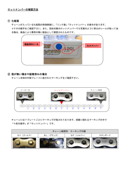 ロットナンバーの確認方法 ① 化粧箱 ② 箱が無い場合や装着済みの場合