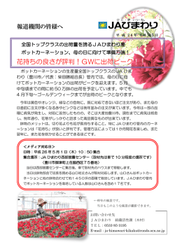 花持ちの良さが評判！GWに出荷ピーク！！