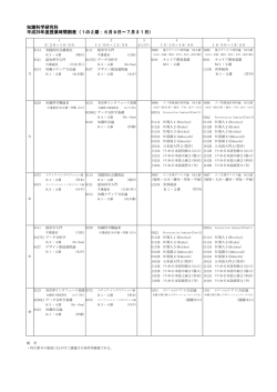 知識科学研究科 平成26年度授業時間割表（1の2期：6月9日～7月31日）