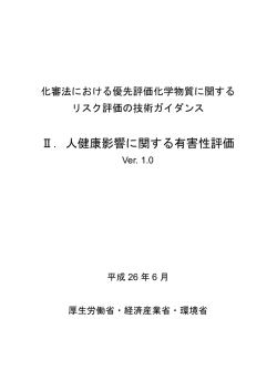 第Ⅱ章 人健康影響の有害性評価 Ver.1.0（PDF形式