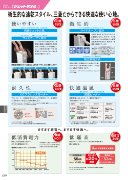 衛生的な速乾スタイル、三菱だからできる快適な使い心地。