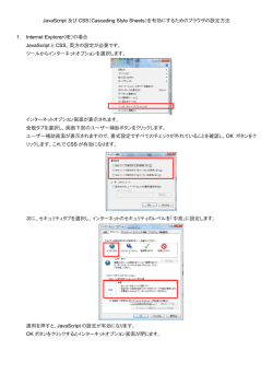 JavaScript 及び CSS（Cascading Style Sheets）を有効に