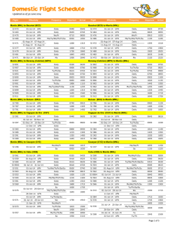Domestic Flight Schedule