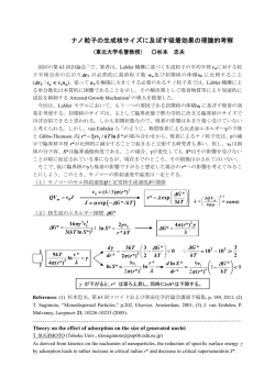 ナノ粒子の生成核サイズに及ぼす吸着効果の理論的考察