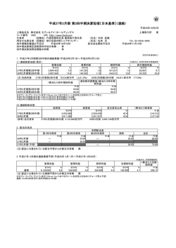 平成27年2月期 第2四半期決算短信〔日本基準〕（連結）
