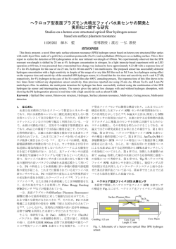 ヘテロコア型表面プラズモン共鳴光ファイバ水素センサの開発と 実用化