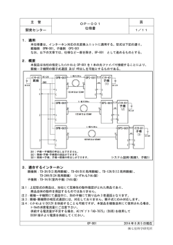 主 管 OP－001 仕様書 頁 開発センター 1．適用 2．概要 3．適合する