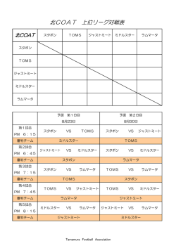 玉村町サッカー協会連絡 26年度 玉村町7人制サッカー大会 決勝リーグ