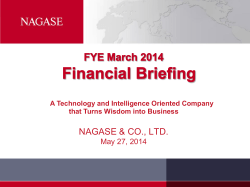 FYE March 2014 Financial Briefing