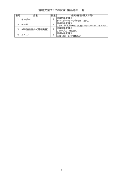 設備・備品等一覧 （PDF 100.5KB）