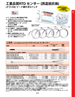 工業品質RTD センサー (測温抵抗体)