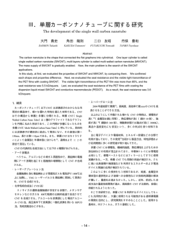 Ⅲ．単層カーボンナノチューブに関する研究