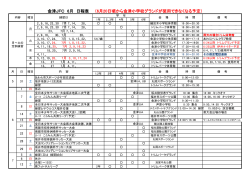 金津JFC 6月 日程表 （6月20日頃から金津小学校グランドが使用でき