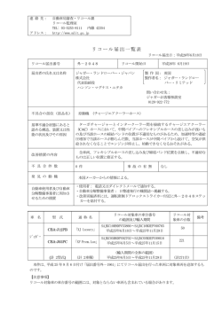 リコール届出一覧表