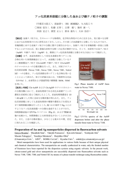 フッ化炭素系溶媒に分散した金および銀ナノ粒子の調製 Preparation of