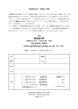協賛記入用紙 - 西荻案内所