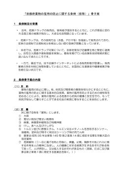 「京都府薬物の濫用の防止に関する条例（仮称）」骨子案（PDF：189KB）