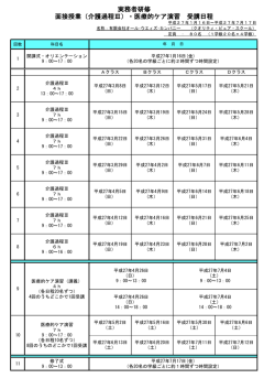 （介護過程Ⅲ）・医療的ケア演習 受講日程