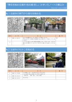 「景色を眺める場所(視点場)探し」みずいろノートの書込み №1法城寺の