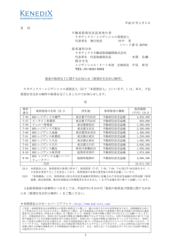 資産の取得完了に関するお知らせ（賃貸住宅合計11物件）