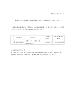 平成27年2月4日 多摩センター大橋外2橋耐震補強工事の予定