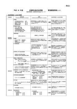 様式3 兵庫県立総合体育館 管理運営評価シート 年度 平成 25