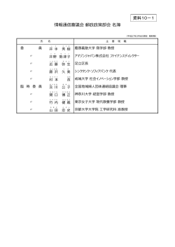 情報通信審議会 郵政政策部会 名簿 資料10－1