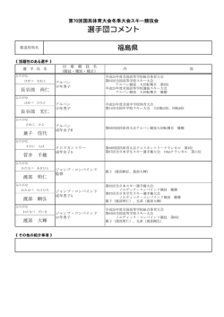 選手団コメント