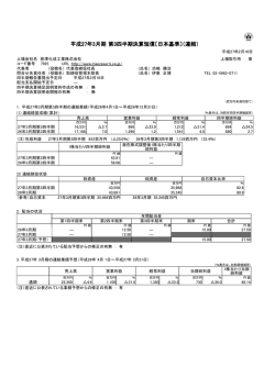 平成27年3月期 第3四半期決算短信