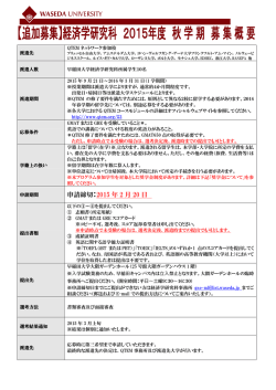 募集要項 - 早稲田大学