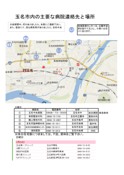 玉名市内の主要な病院連絡先と場所