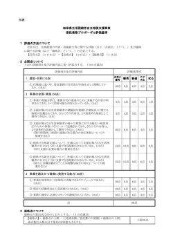 別表 1 評価の方法について 1 趣旨・目的（10点） 優秀 普通 劣る 10点 8