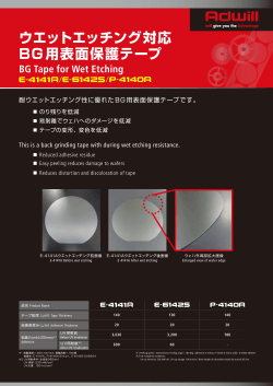 ウエットエッチング対応BG用表面保護テープ(PDF:219KB)