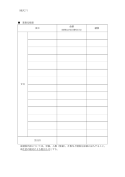 （様式7） 業務見積書 項目 金額 積算 支出 支出計 ※積算内訳について