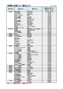 「話題の本棚フェア」書店リスト