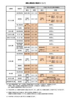 運動公園施設の整備日について（PDF：80KB）