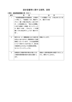 設計図書等に関する質問、回答