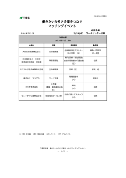 松阪会場 2/24(） ワークセンター松阪