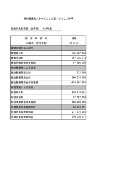 資金収支計算書 - 特別養護老人ホームふじの里