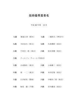 技術優秀賞者名