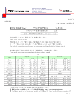 北米輸出 - NYK Container Line