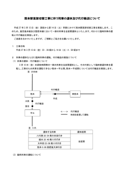 熊本駅高架切替工事に伴う列車の運休及び代行輸送について