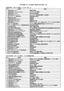 「春の就職フェア 合同説明・面接会」参加企業一覧