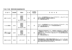 平成27年度 障害者委託訓練実施計画